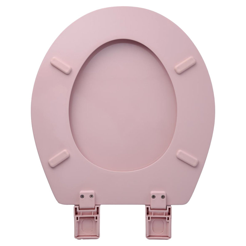 Oakbrook Collection Laurel Round Pink Wood Toilet Seat, Pink