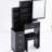 Compact Left Bedside Table Vanity With Padded Stool & Touch Led Mirror, Adjustable Brightness And Three Color Options, Black , American Cabinet Comfortable Touchable Sliding , Style-1247473469