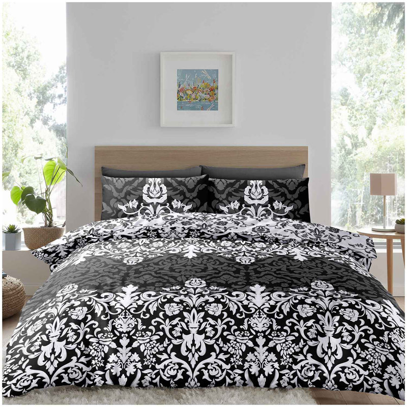 Cotton Blend Floral Duvet Cover Set with Pillowcases, Double Duvet Cover Set + 2 Standard Pillowcases