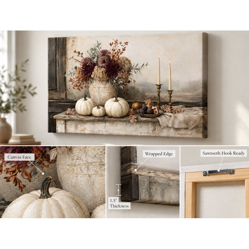 Davaeh " Muted Plum Harvest Console " Graphic Art Print, 40" W x 30" H x 1.5" D