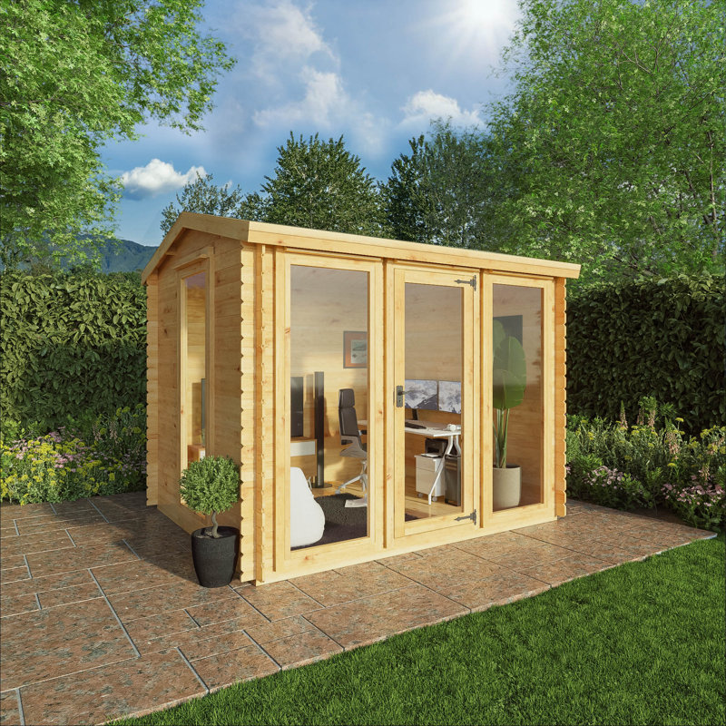 Mercia 10ft x 8ft Reverse Apex Log Cabin (19mm)