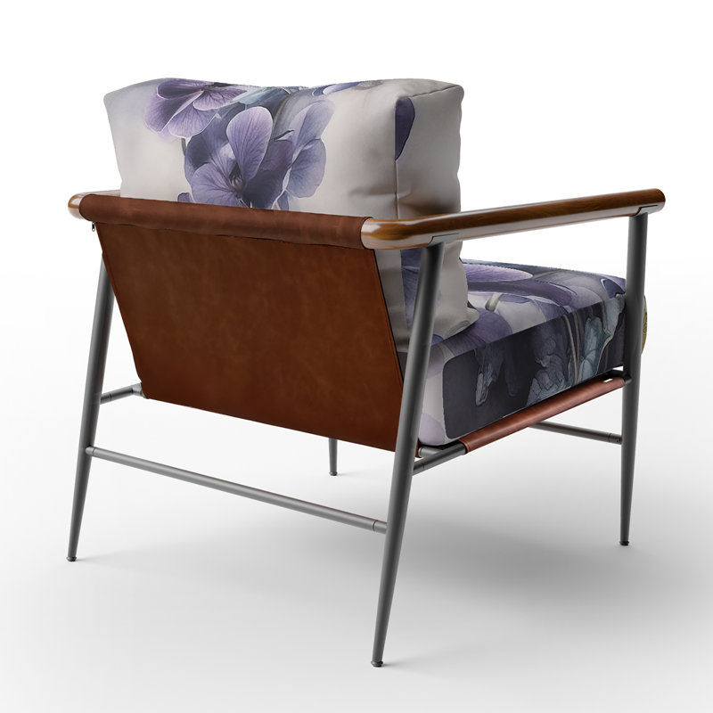 Chaise d'appoint rembourrée florale mauve violette Dream II de Violets, Noir