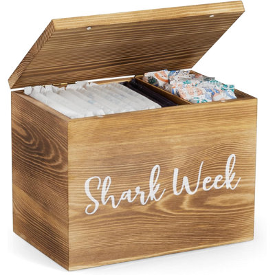 Tampon Holder For Bathroom, Wooden Shark Week Bathroom Organizer, Period Pad Storage Box, Bathroom Accessories For Girl Stuff