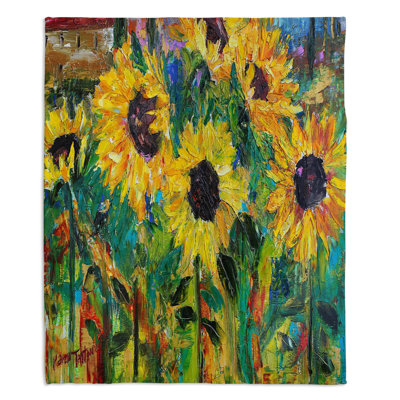 Couverture sherpa doux de soleil tournesol