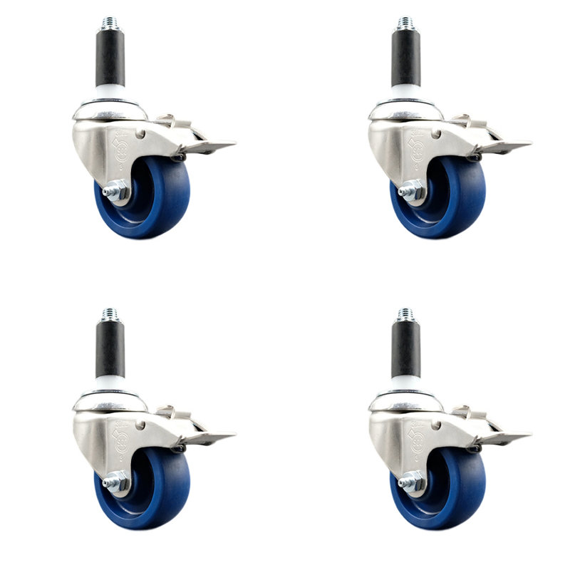 Roulettes pivotantes, H 5 po x l 5 po