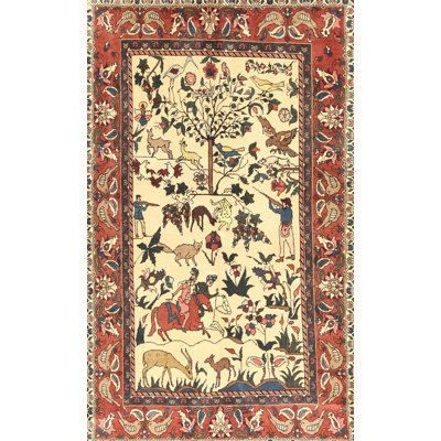 Tapis beige en laine touffeté à la main Mads