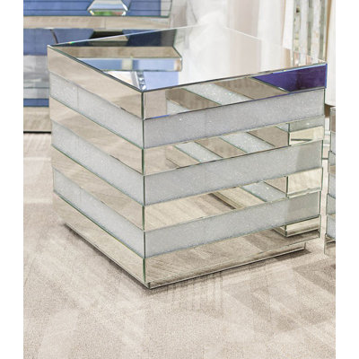 Montreal Mirrored Glass Top End Table