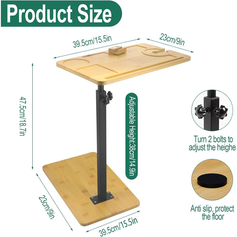 C Table End Table, Height Adjustable Couch Tables