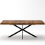 Table de salle à manger rectangulaire extensible rétro de 140 à 180 cm, avec coffre de rangement et pieds en fer noir. Parfait pour les repas de famille et un usage quotidien.