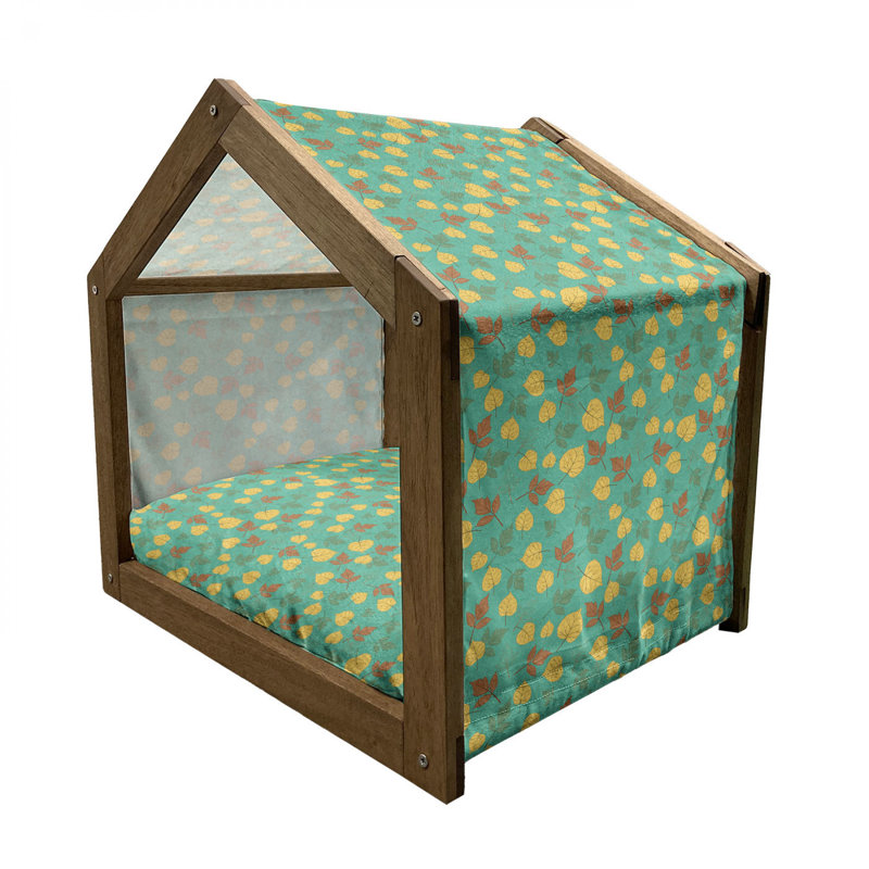 Niche pour chien en bois vert, H 22,44 po x l 23,62 po x P 17,72 po