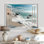 «Coastal Crystal Silence Windows Landscape», reproduction d'art sur toile, décor mural blanc bord de mer