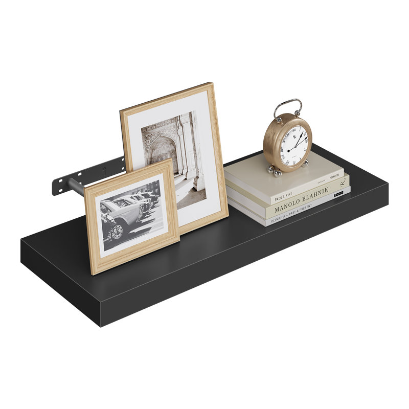 Floating Shelf, 3.8cm H x 80cm W x 22.9cm D, Black