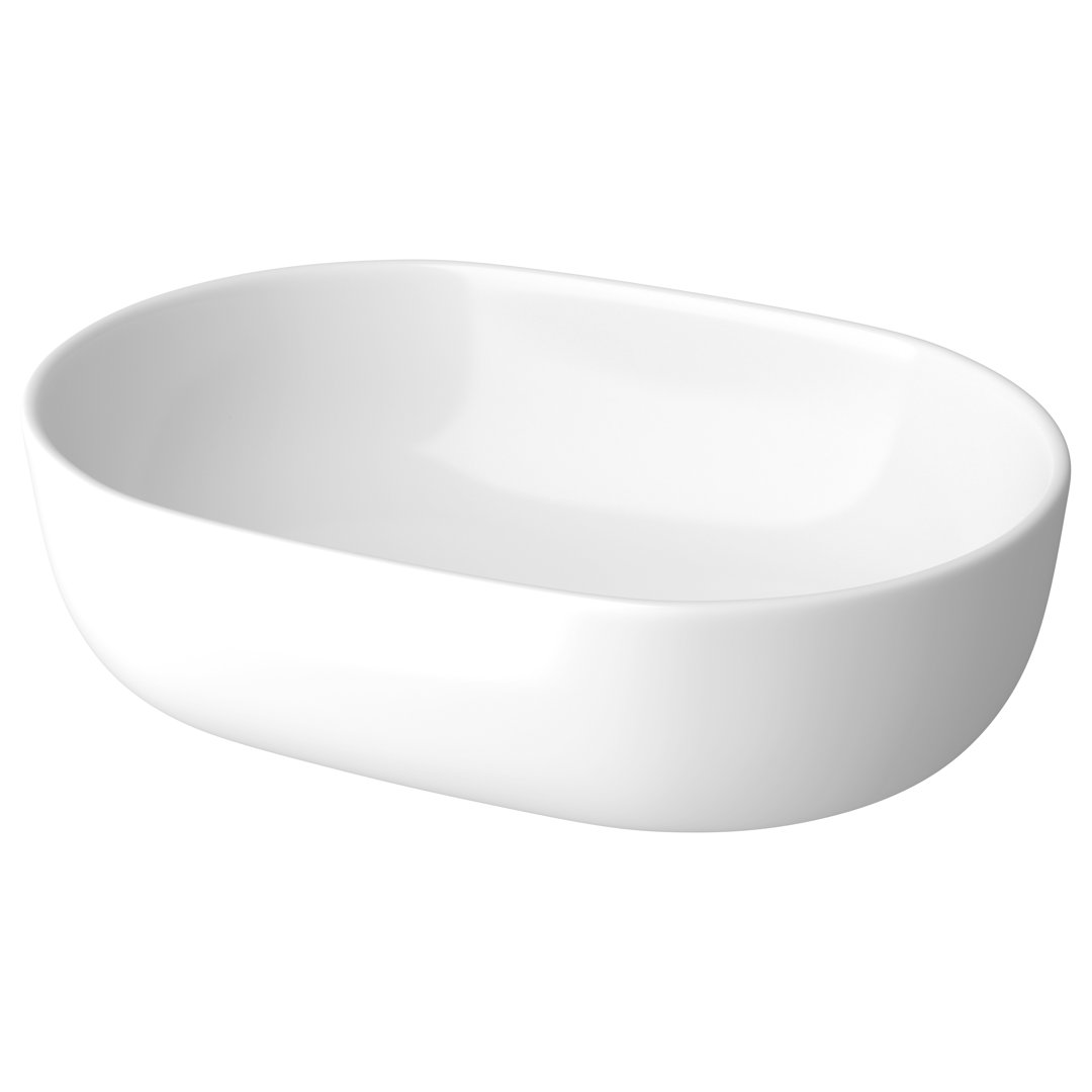 Moduo White Ceramic Oval Bathroom Sink