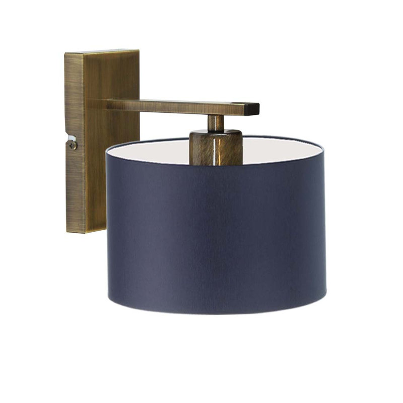 Atline Armed Sconce, Navy Blue, Antique Gold