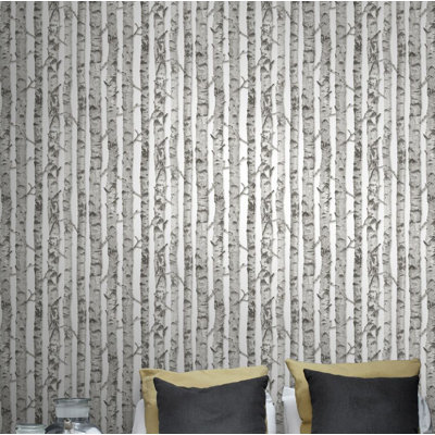 Kaori Birch Tree 33' L x 20.5" W Wallpaper Roll