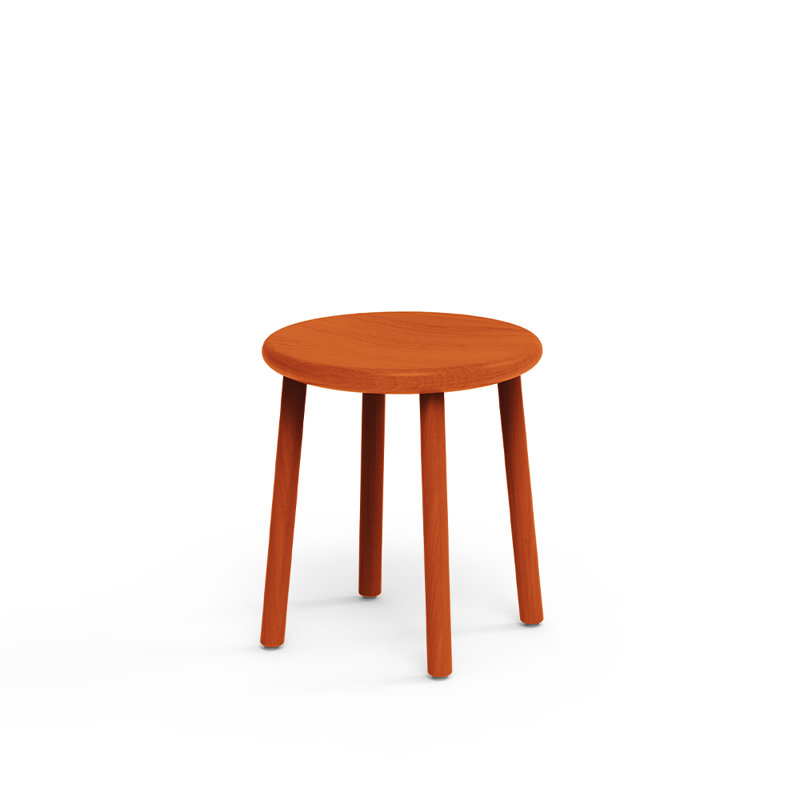 Ai Solid Wood Stool, Orange