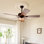 Ventilateur de plafond en bois de cerf 52 po, lustres de style campagnard avec 5 pales de ventilateur en bois et ensemble de télécommande