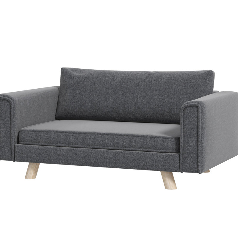 Matelas surélevé pour chien, base à glissière, gris moyen pour animaux de compagnie, coussins confortables, lavable, dessous
