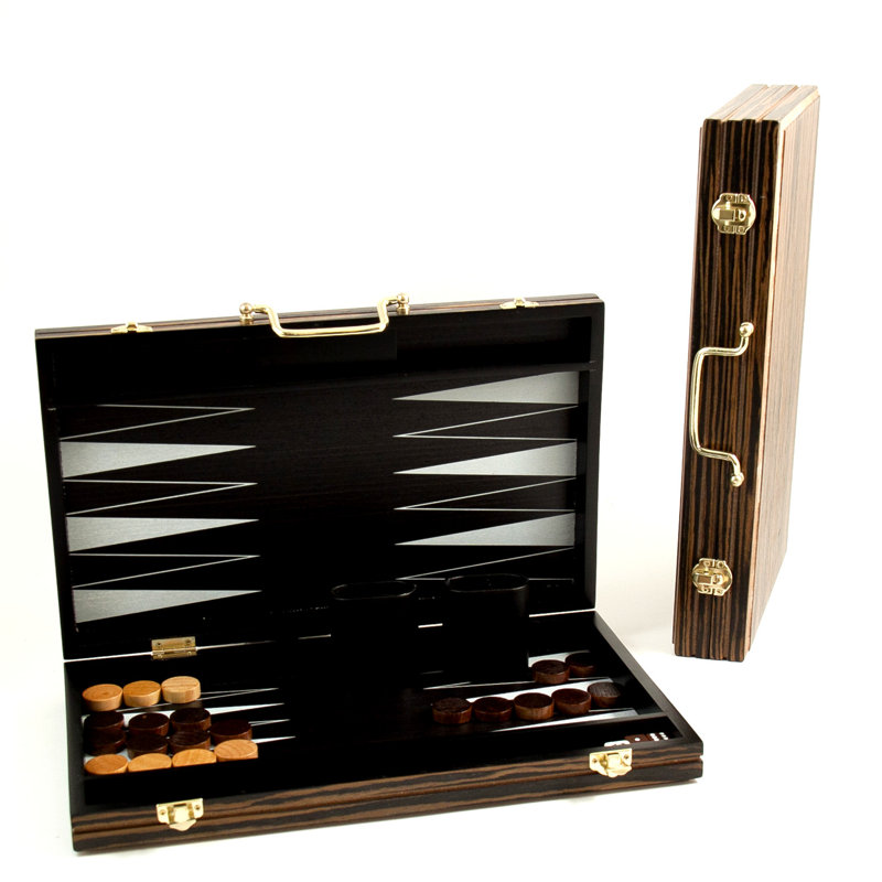 Trinx 10'' L Solid Wood Backgammon Game Set