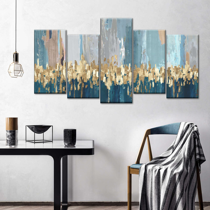 Starlight - 5 impressions sur toile tendue, H 40 po x l 80 po x P 1,25 po