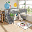 Lit mezzanine simple / double en bois massif avec garde-robe et tablettes intégrées-1247025116-1247025118
