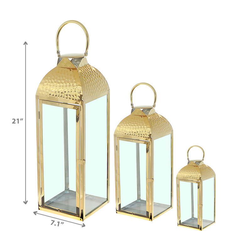 Ensemble de 3 lanternes imbriquées en métal