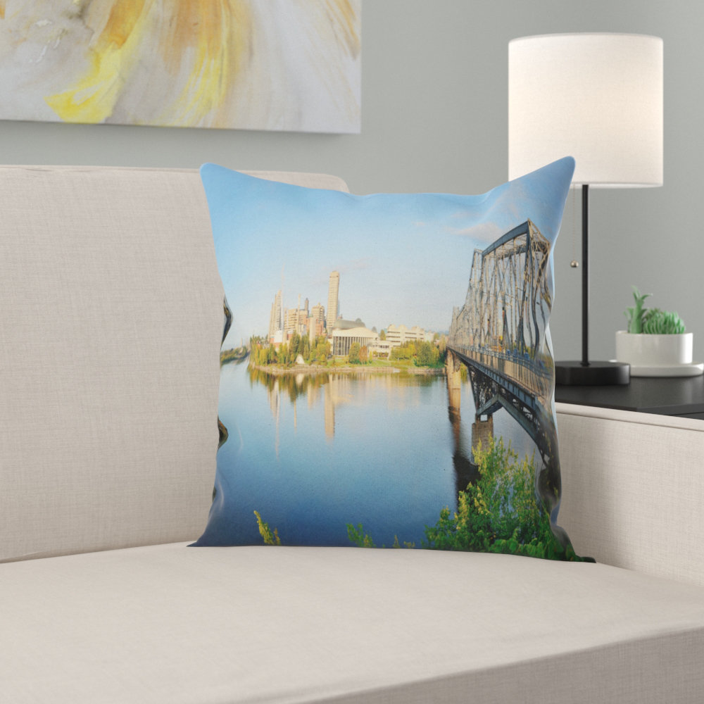 Design Art Ottawa Morning Panorama - Cityscape Printed Pillow | Wayfair