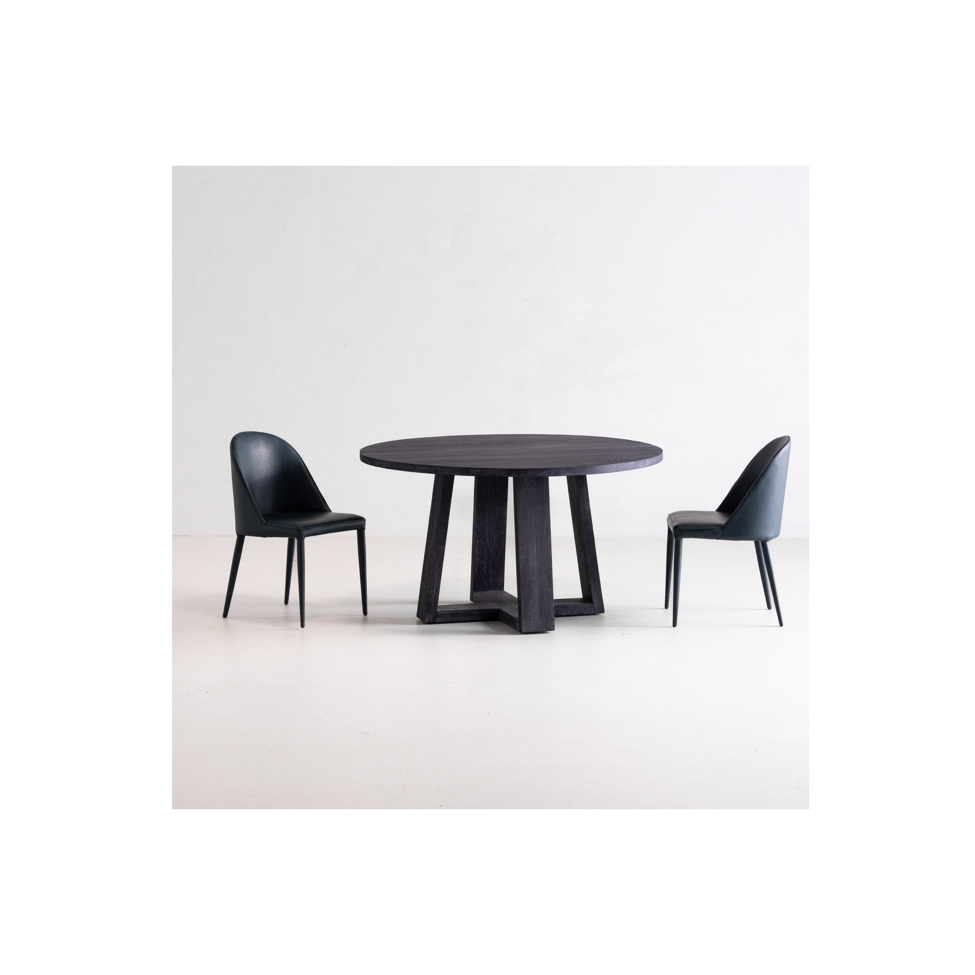 Brennon Upholstered Side Chair in Gray, Dark Teal Faux Leather