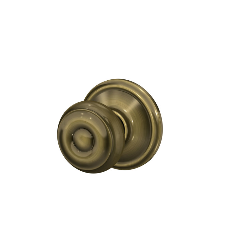 Georgian Passage Knob Hall and Closet Lock, Antique Brass