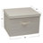 LargeStorageBoxwithLidSoftPoly-CottonCanvaswithReinforcedFrameGenerousStorageCapacityFully-RemovableLidFrontHandleVersatileFoldableandStackablewithCoffeeTrim-1589940374-1589940375