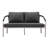 Catlin 58" Wide Loveseat with Cushions, written with the polished, high-conversion tone Wayfair uses — highlighting the aluminum frame, cushions, quick-dry mesh, arrives assembled, and rope accents.