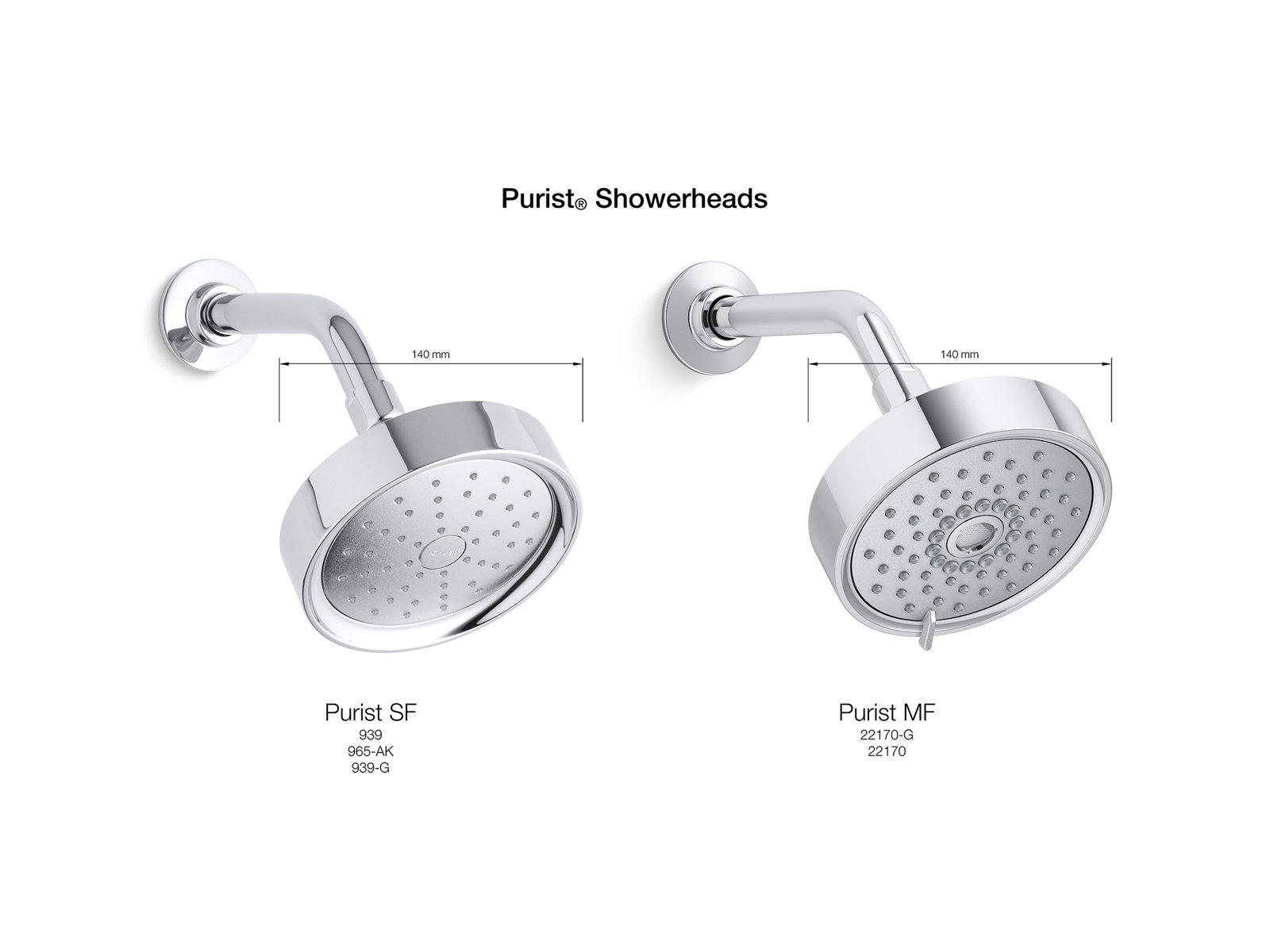 Purist 2.5 GPM 5.5" Wall Mount Showerhead, Polished Chrome