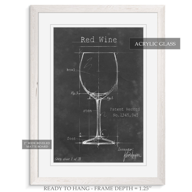 «Barware Blueprint III» par Paul Cezanne - reproduction d'art encadrée, H 22 po x l 18po x P 1,25 po, Blanc
