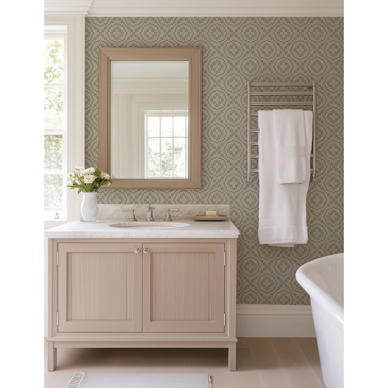 Echo Tile - Wallpaper, Sage, Self-Adhesive, Paper