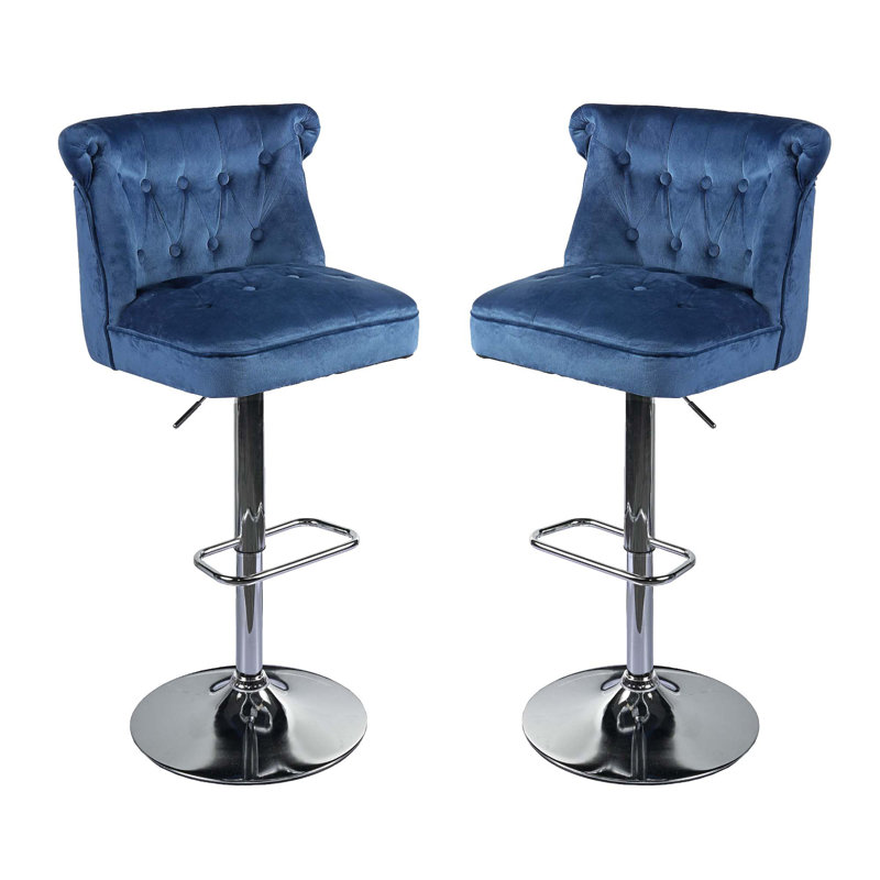 Tabouret pivotant à hauteur réglable Meenaxi, Bleu