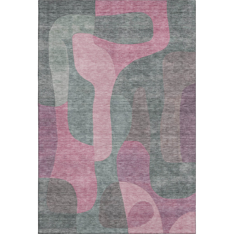 Premium Machine Washable Mayfield AMF1867 Abstract Rug, Rectangle 5' x 7'6"