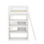 Lit mezzanine simple avec échelle, tablettes et bureau