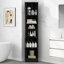 Armoire de rangement pour salle de bain, tour d'angle blanche en MDF avec tablettes réglables, moderne-242424197