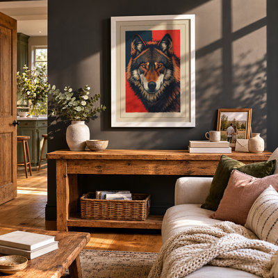 Alert Wolf Portrait Vintage - Print