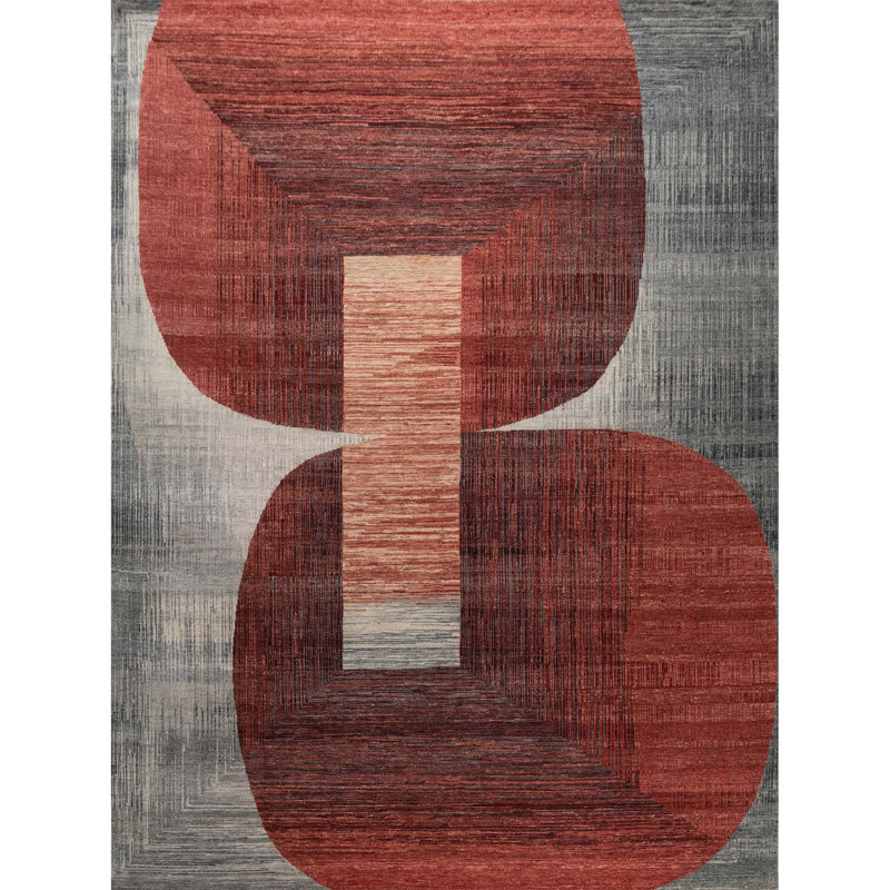 Hand Knotted Wool Indoor Rug, Rectangle 9' x 12'