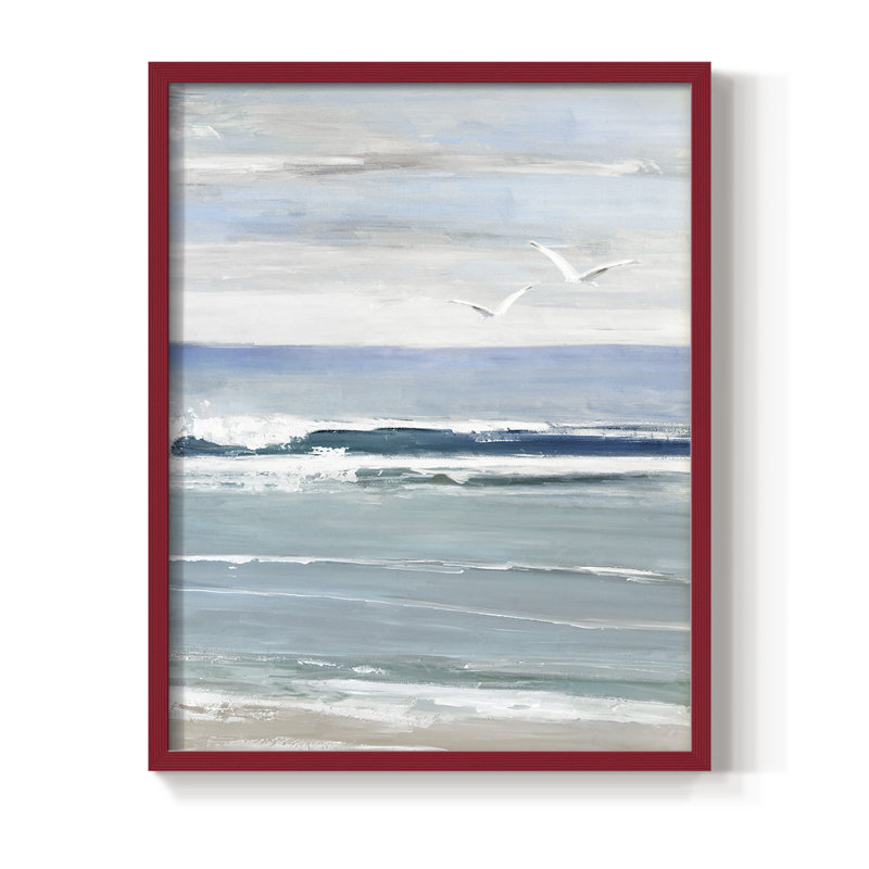 Seagull Bay I, reproduction encadrée - bois massif, Rouge, H 10 po x l 8 po