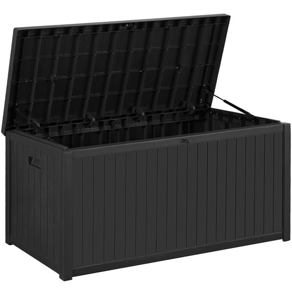 Devoko 32 Gallon Outdoor Resin Deck Box with Seat, Black 