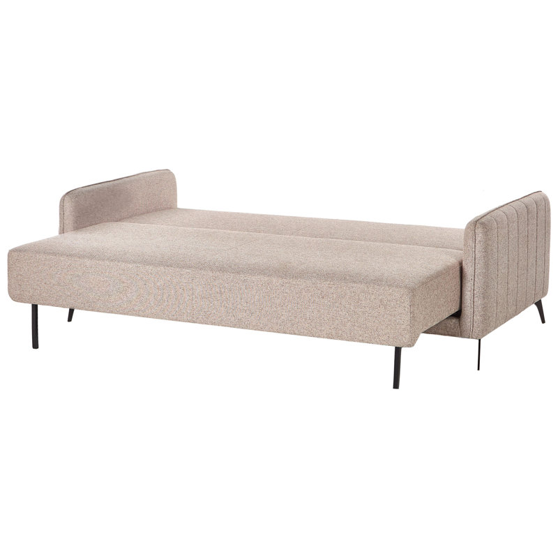 3 Seater Sofa Bed, Brown Tweed