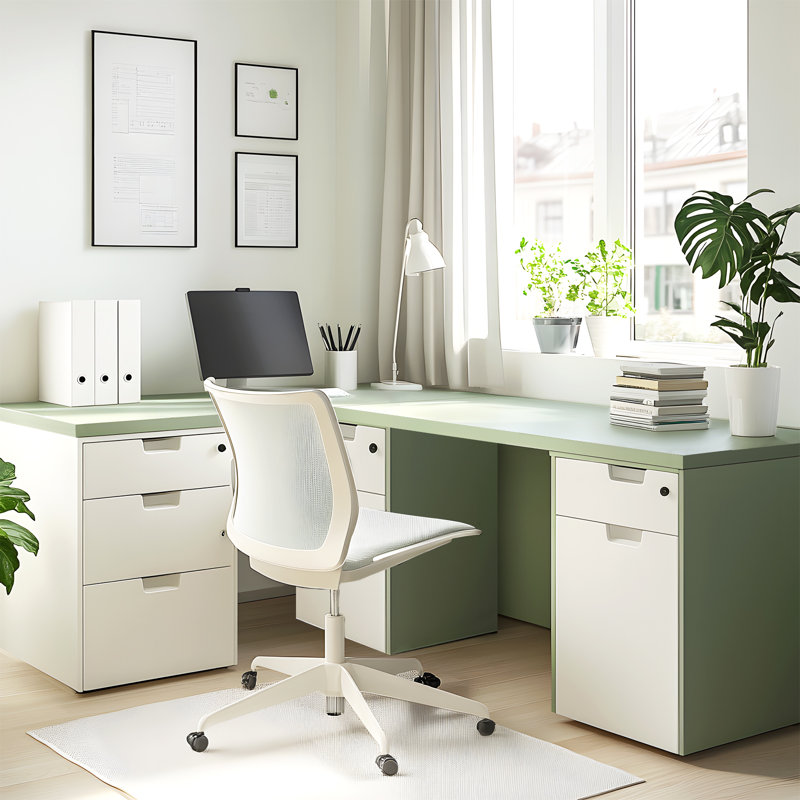 Kaboon Universal Tabletop, Solid One-Piece Melamine Table Top, Home and Office Countertop, Pastel Green