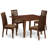 3 Piece Dining Table Set Contains a Rectangle Dining Room Table with Butterfly Leaf and 2 Linen Fabric Chairs, Mahogany-1266579355-1266579352-1266579350