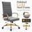 Humairaa Leather Office Chair – Executive Task Chair with Swivel, Adjustable Height & Gold Base for Home Office or Conference Room-325982887