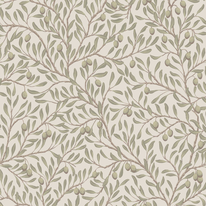 Boråstapeter Olivträd Wallpaper, Leaf/Ivory