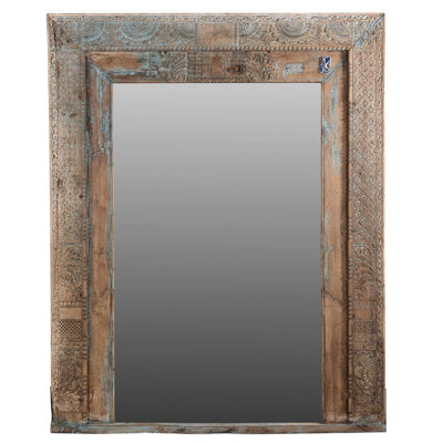 82" Rustic Blue Reclaimed Teak Wood Full Length Floor Mirror