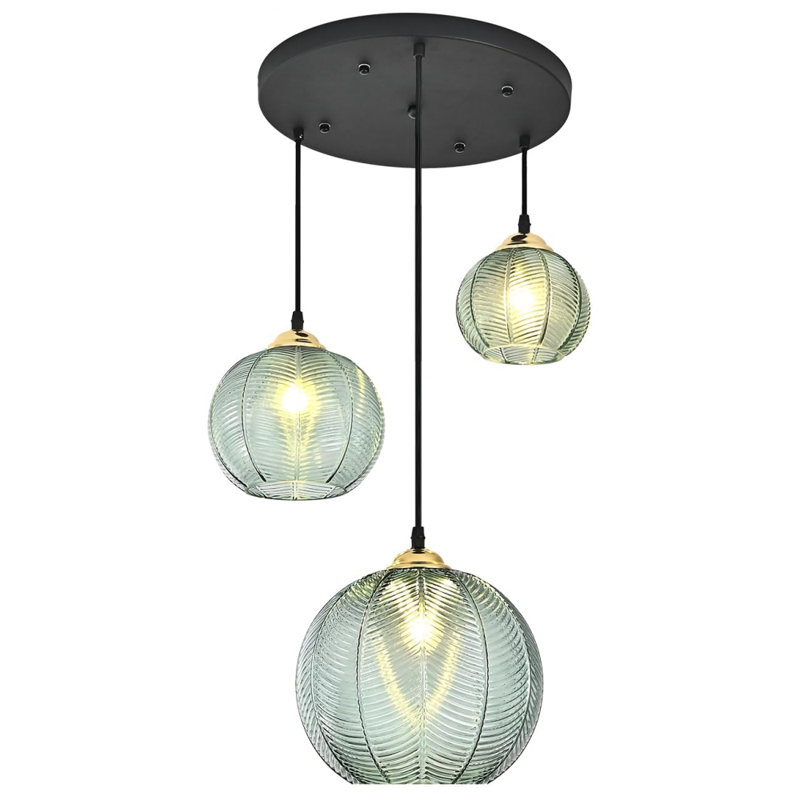 Textured Ribber Glass Cluster Pendant Light