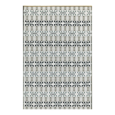 8' X 10' Outdoor Mat, Moroccan - Cool Silver